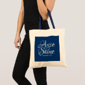 Navy Blue Inspirational Arise und Shine Christlich Tragetasche (Vorderseite (Produkt))