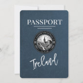 Navy Blue Ireland Passport Save the Date (Vorderseite)