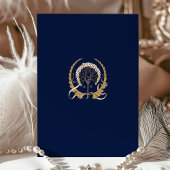 Navy Blue Islamic Wedding Antique Gold Moslem Einladung