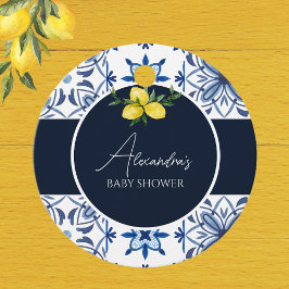 Navy Blue Italia Lemon Baby Dusche Vielen Dank Geschenkanhänger