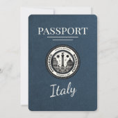 Navy Blue Italy Pass Einladung zur Hochzeit (Rückseite)