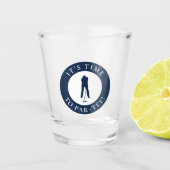 Navy Blue Its Time to Par Tee Funny Golfer Schnapsglas (Vorderseite)