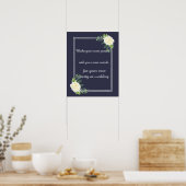 NAVY BLUE Ivory chic Rose Erstellen Sie Ihr eigene Poster (Küche)