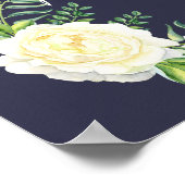 NAVY BLUE Ivory chic Rose Erstellen Sie Ihr eigene Poster (Ecke)
