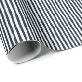 Navy Blue & Ivory Wonky Stripes Geschenkpapier (Rolleneckpunkt)