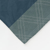 Navy Blue Jacquard Floral Aquamarin Kariert Fleecedecke (Ecke)