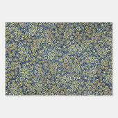 Navy Blue Jade Green Aquamarin Gold Wirbel Muster Geschenkpapier Set (Vorderseite)