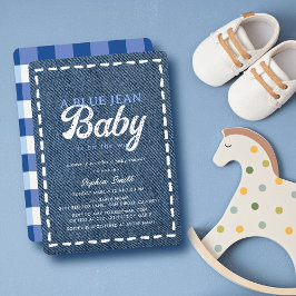 Navy Blue Jean Baby Boy Baby Shower Einladung