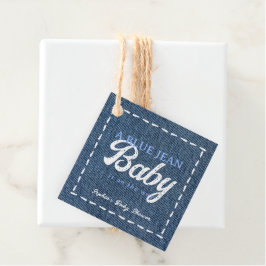 Navy Blue Jean Baby Boy Baby Shower Geschenkanhänger