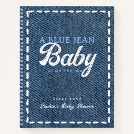 Navy Blue Jean Baby Boy Baby Shower Guest Book Notizblock
