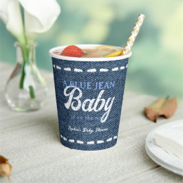 Navy Blue Jean Baby Boy Baby Shower Pappbecher