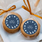 Navy Blue Jean Baby Denim Baby Dusche Vielen Dank Runder Aufkleber