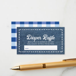 Navy Blue Jean Baby Shower Diaper Raffle Ticket Begleitkarte