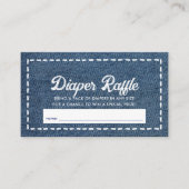 Navy Blue Jean Baby Shower Diaper Raffle Ticket Begleitkarte (Vorderseite)