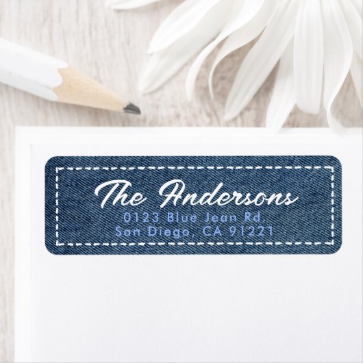 Navy Blue Jean Minimal Return Address (Insitu)