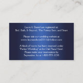 Navy Blue Joined Hearts Wedding Information Card Begleitkarte (Rückseite)