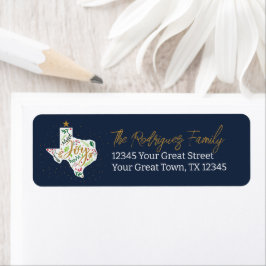 Navy Blue Joy Holiday Blätter Texas Shape