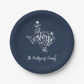 Navy Blue Joy Holiday Blätter Texas Shape Pappteller (Vorderseite)
