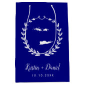 Navy Blue Jungfrau Islands Map Wedding Welcome Swa Mittlere Geschenktüte (Vorderseite)