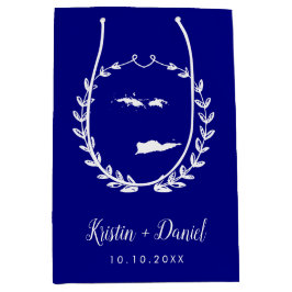 Navy Blue Jungfrau Islands Map Wedding Welcome Swa Mittlere Geschenktüte