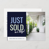 Navy Blue Just verkauft echte Anwesen-Anzeigenvorl Postkarte (Vorne/Hinten)