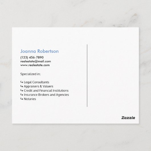 Navy Blue Just verkauft echte Anwesen-Anzeigenvorl Postkarte (Rückseite)