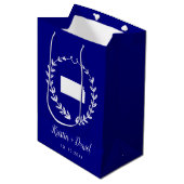 Navy Blue Kansas Map Wedding Welcome Swag Mittlere Geschenktüte (Vorderseite Schrägansicht)