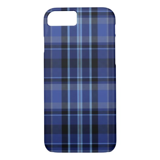 Navy Blue Kariert iPhone 7 Case-Mate iPhone Hülle (Rückseite)