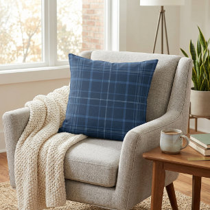 Navy-Blue-Kariert Kissen