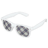 Navy Blue Kariert Pattern Sonnenbrille (Schrägansicht)