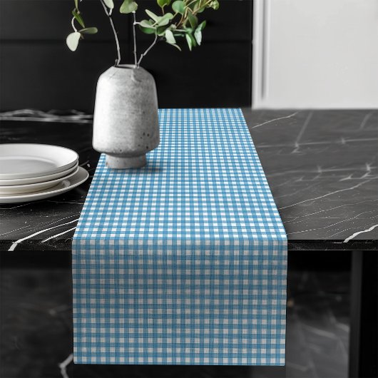 Navy Blue Kariert Table Runner für klassische Küch Großer Tischläufer