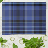 Navy Blue Kariert Tartan Geschirrtuch (Gefaltet)