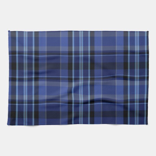 Navy Blue Kariert Tartan Geschirrtuch (Horizontal)