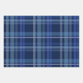 Navy Blue Kariert Tartan Niedlich Retro Ästhetik  Geschenkpapier Set (Vorderseite)