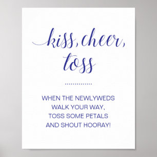Navy Blue Kiss Cheer Toss Blume Confetti Wedding Poster