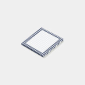 Navy-Blue Klassisches Gingham-Karo Karomuster Post-it Klebezettel (angewinkelt)