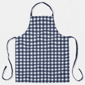 Navy-Blue Klassisches Gingham-Karo Karomuster Schürze (Vorderseite)
