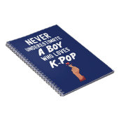 Navy Blue Kpop Geschenke für Junge für Kinder Fing Notizblock (Rechte Seite)