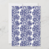 Navy Blue Lace Elegante White Engagement Party Einladung (Rückseite)