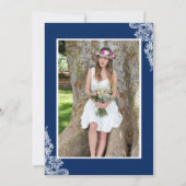 Navy Blue Lace Nursing School Graduation Party Einladung (Rückseite)