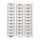 Navy Blue Lace Sunflower Return Address Wedding (Vorne)