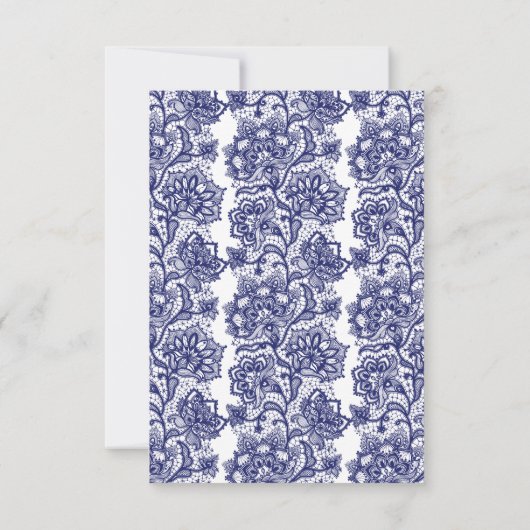 Navy Blue Lace Wedding RSVP (Rückseite)
