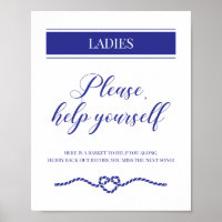 Navy Blue Ladys Bad Basket Nautical Wedding