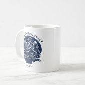 Navy Blue Lake House Nautical Anchor Familienname Kaffeetasse (Vorderseite Links)