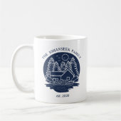 Navy Blue Lake House Nautical Anchor Familienname Kaffeetasse (Links)