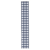 Navy Blue Large Classic Gingham Karo Kariert Großer Tischläufer (Vorderseite)