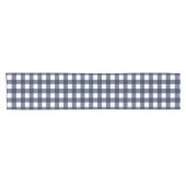 Navy Blue Large Classic Gingham Karo Kariert Kurzer Tischläufer (Horizontal)