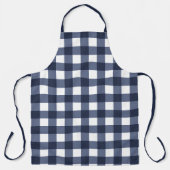 Navy Blue Large Classic Gingham Karo Kariert Schürze (Vorderseite)
