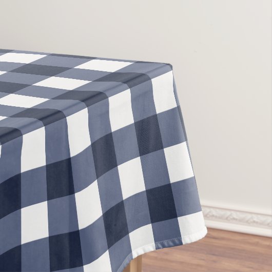Navy Blue Large Classic Gingham Karo Kariert Tischdecke (Beispiel)