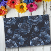 Navy Blue Large Peonies Seidenpapier